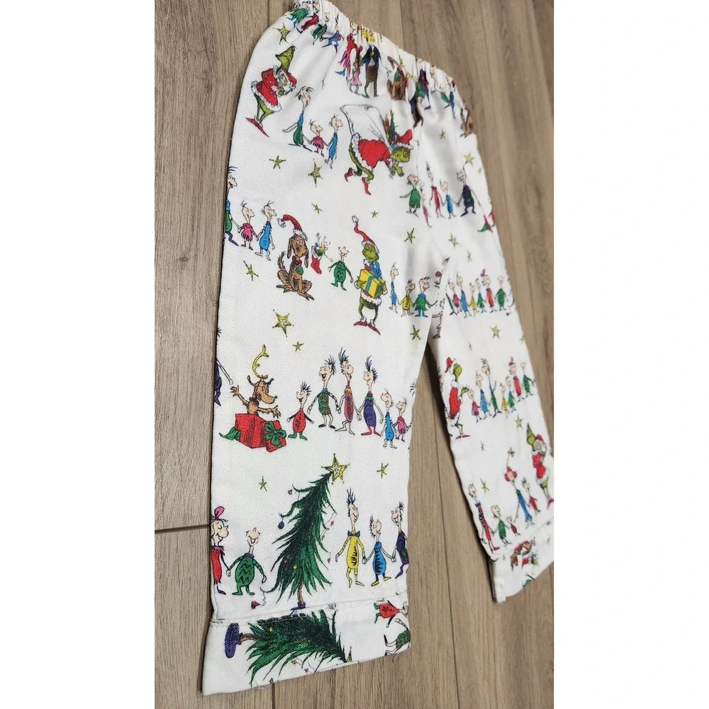 Pottery Barn Kids Dr Seuss Grinch‎ Christmas Pajama Pants Size 4 Boys Girls